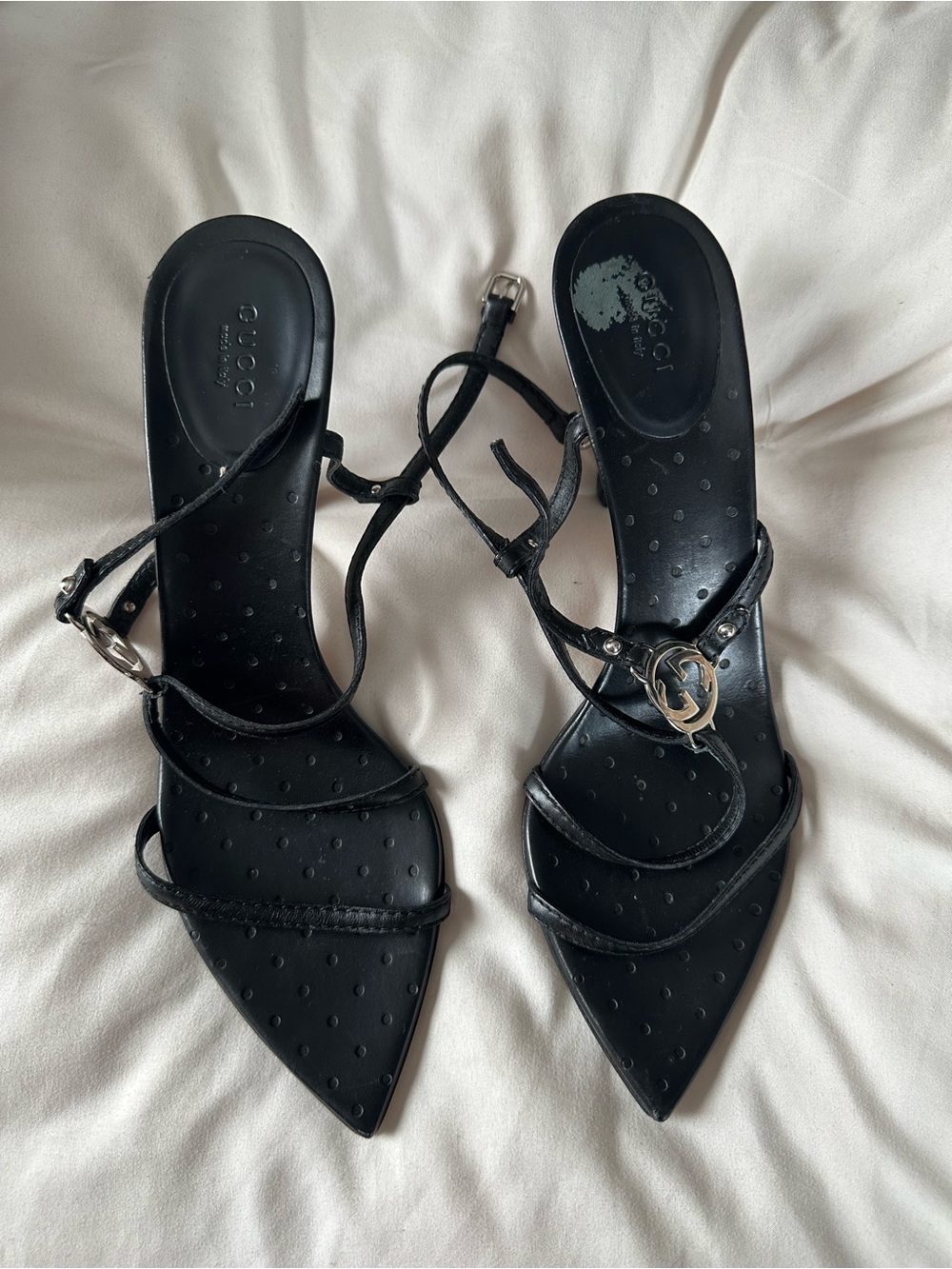 Vintage Gucci Strappy Logo Heels